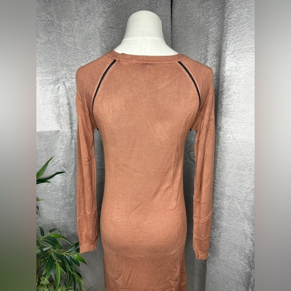 Scotch & Soda Maison Scotch Women’s Knit Crewneck Sweater Dress Brown Sz S - Picture 8 of 13